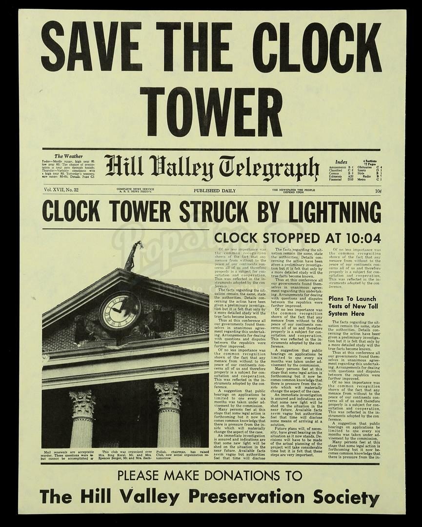 BACK TO THE FUTURE (1985) - Set of Four "Save The Clock Tower" Flyers - Image 3 of 7