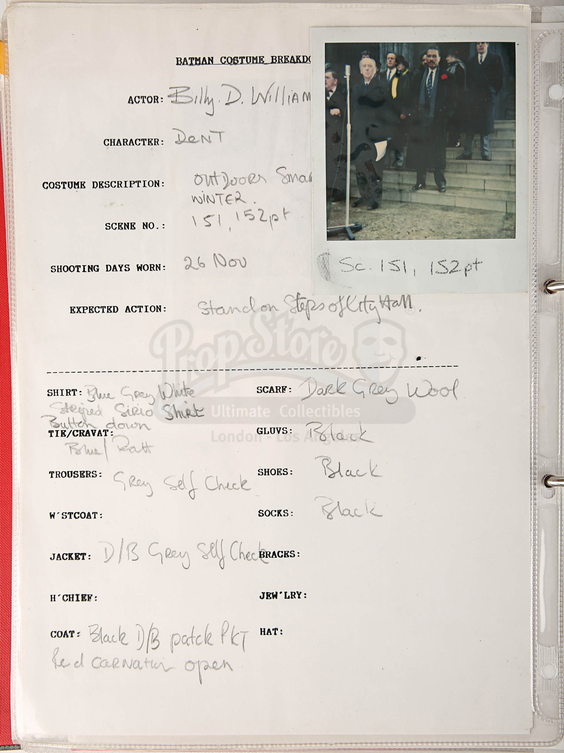 BATMAN (1989) - Costume Continuity Binder Featuring Archive of Main Cast Polaroids - Image 18 of 51