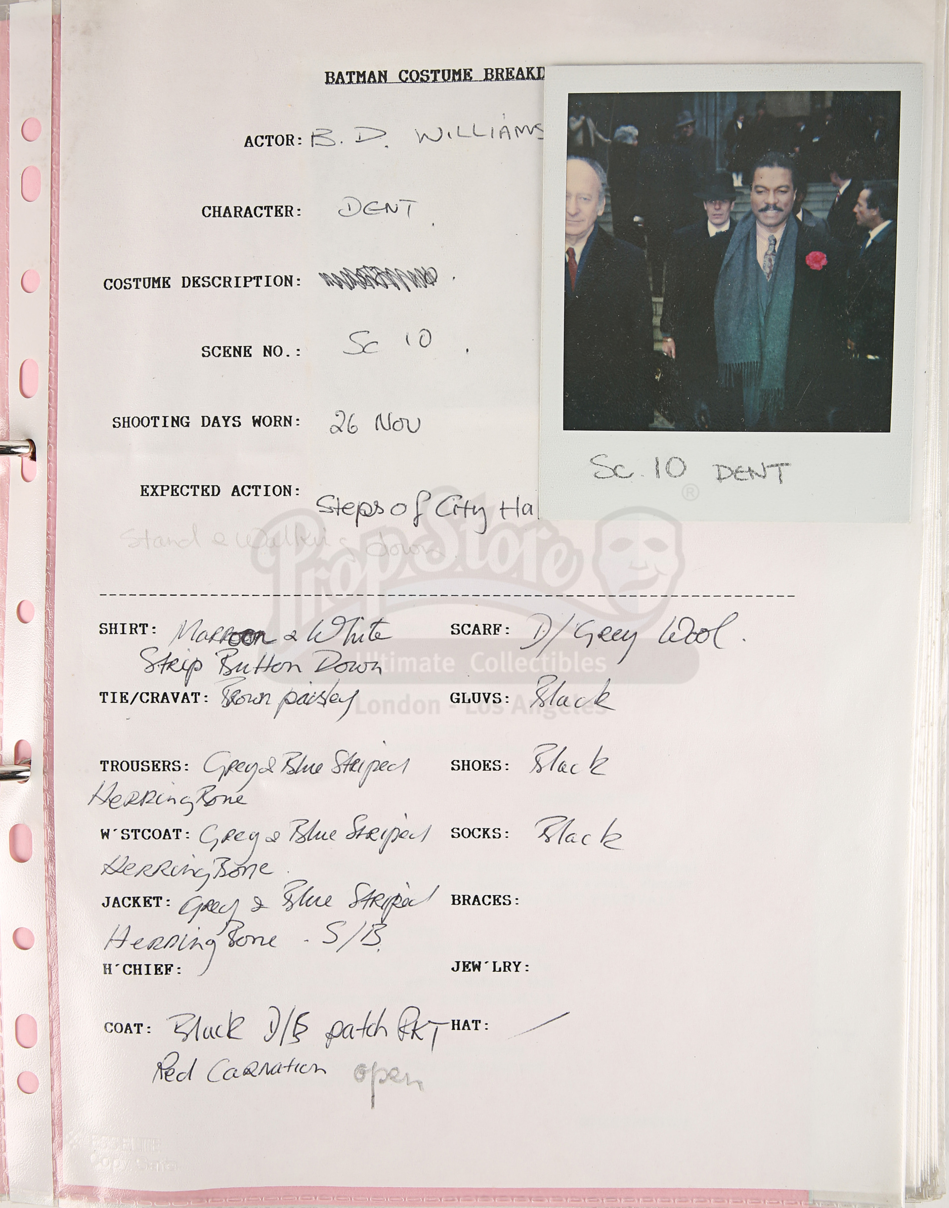 BATMAN (1989) - Costume Continuity Binder Featuring Archive of Main Cast Polaroids - Image 45 of 51