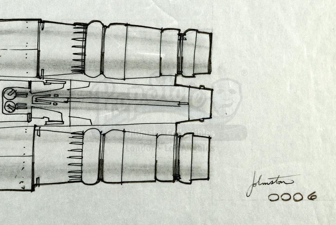 STAR WARS: THE EMPIRE STRIKES BACK (1980) - Hand-drawn Joe Johnston Snowspeeder Concept Sketch - Image 2 of 2