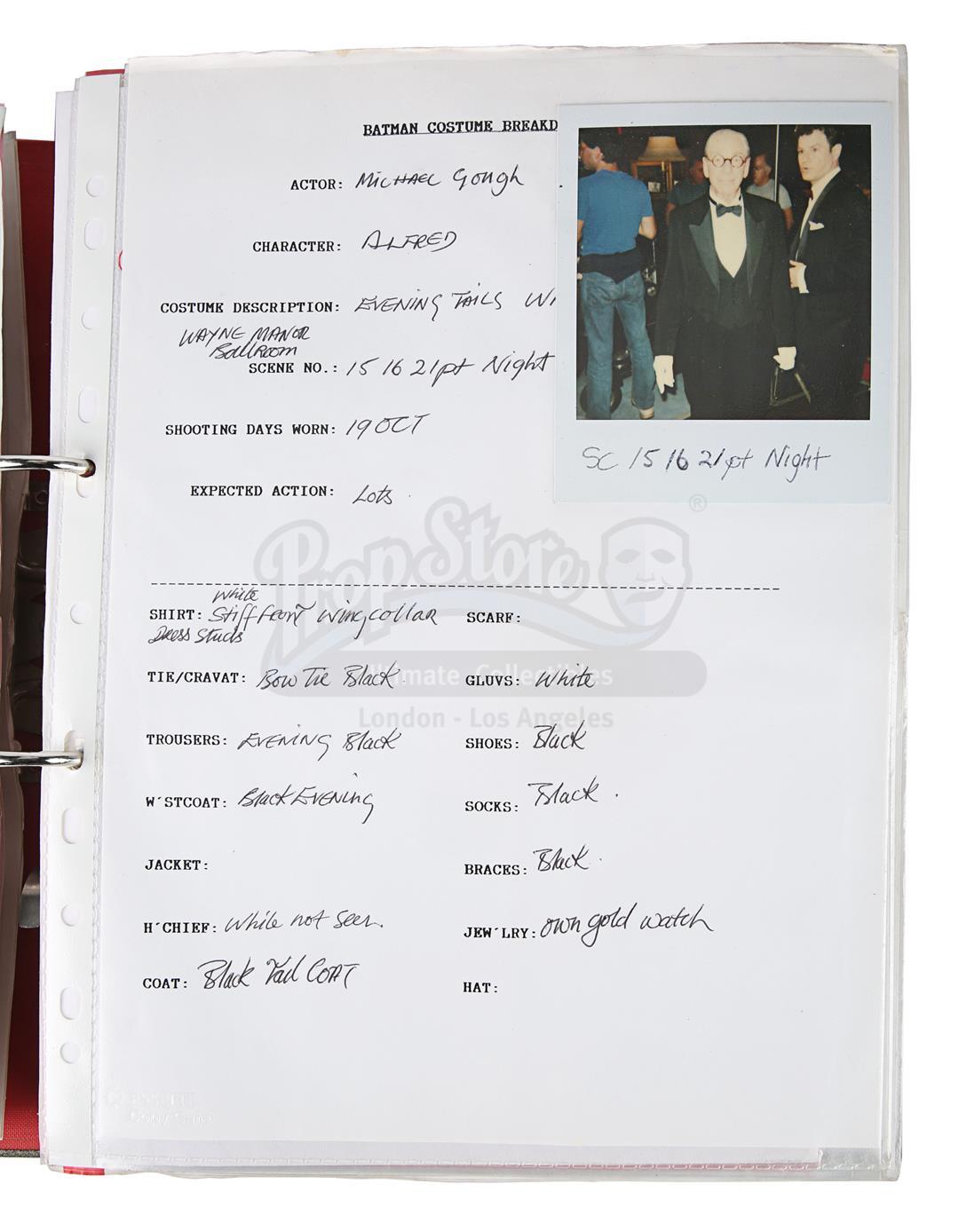 BATMAN (1989) - Costume Continuity Binder Featuring Archive of Main Cast Polaroids - Image 12 of 51