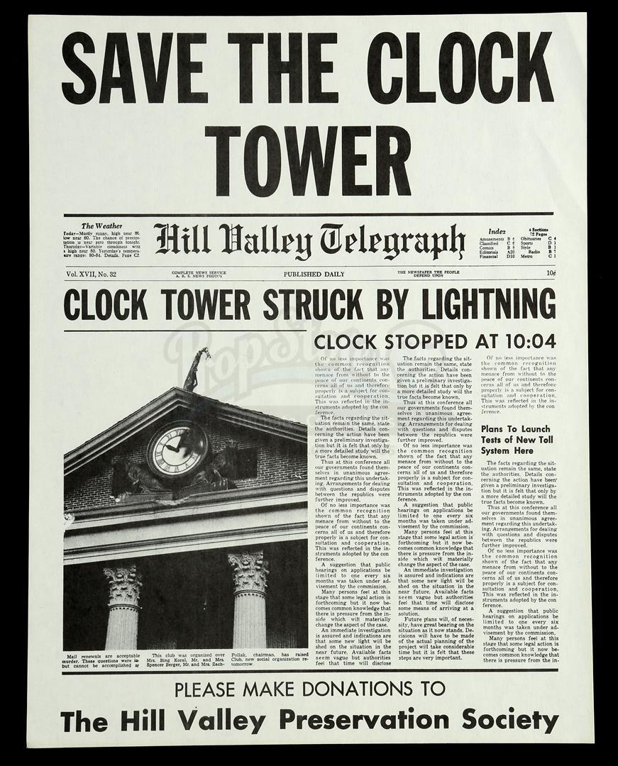 BACK TO THE FUTURE (1985) - Set of Four "Save The Clock Tower" Flyers - Image 4 of 7