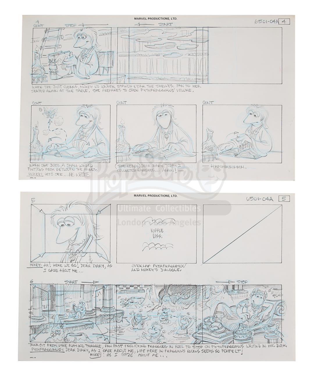 FRAGGLE ROCK: THE ANIMATED SERIES (1987) - 51 Pages of Hand-drawn Storyboards - Image 3 of 10