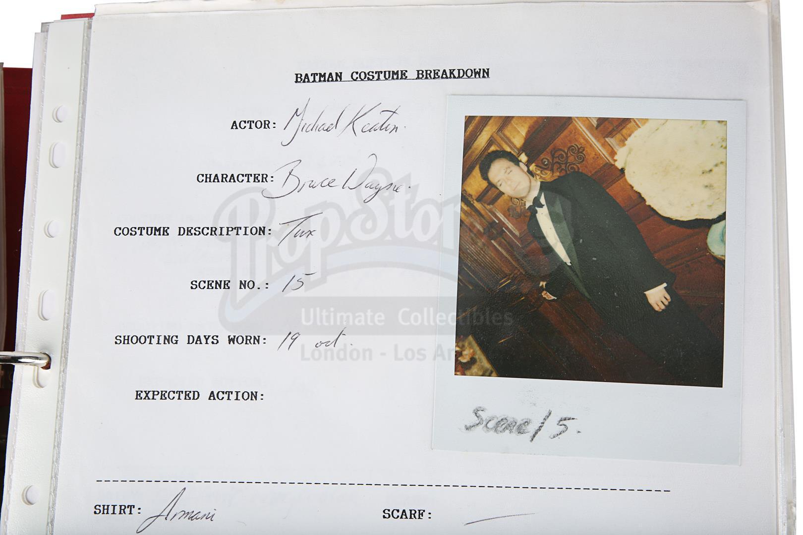 BATMAN (1989) - Costume Continuity Binder Featuring Archive of Main Cast Polaroids - Image 9 of 51