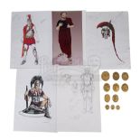 ALEXANDER (2004) - Hand-Drawn Alexander (Colin Farrell) Costume Sketches, Printed Character Concept