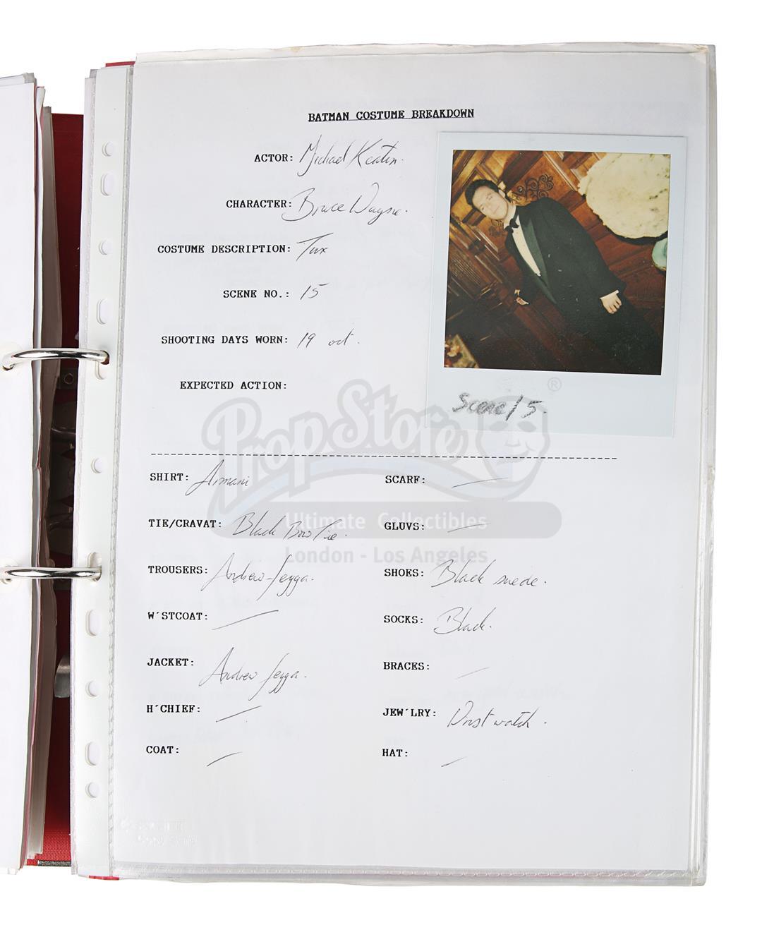 BATMAN (1989) - Costume Continuity Binder Featuring Archive of Main Cast Polaroids - Image 8 of 51