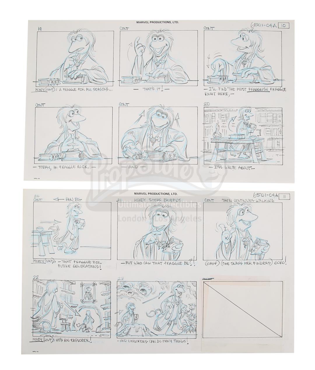 FRAGGLE ROCK: THE ANIMATED SERIES (1987) - 51 Pages of Hand-drawn Storyboards - Image 5 of 10