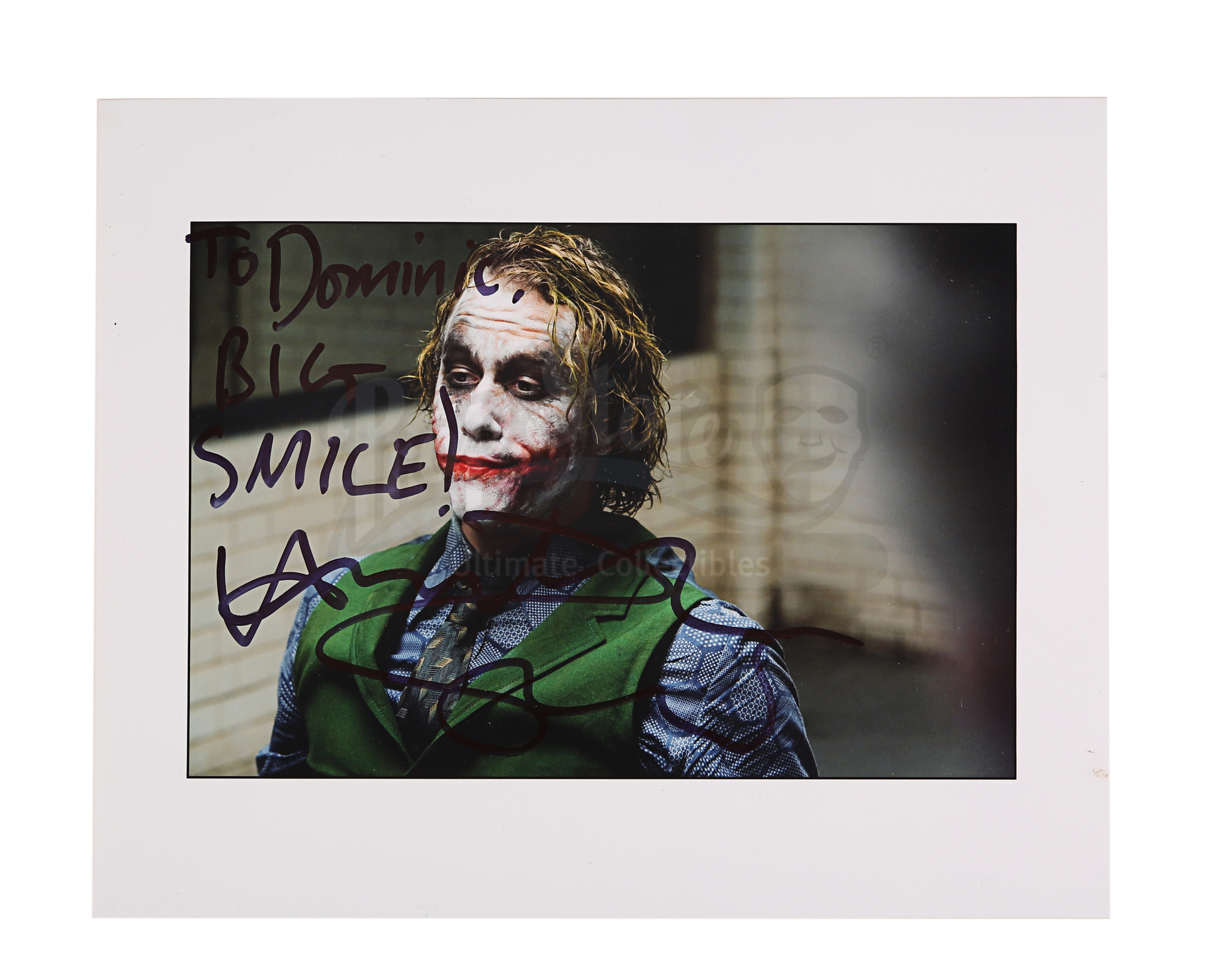 THE DARK KNIGHT (2008) - Heath Ledger 'Joker' Autographed Still