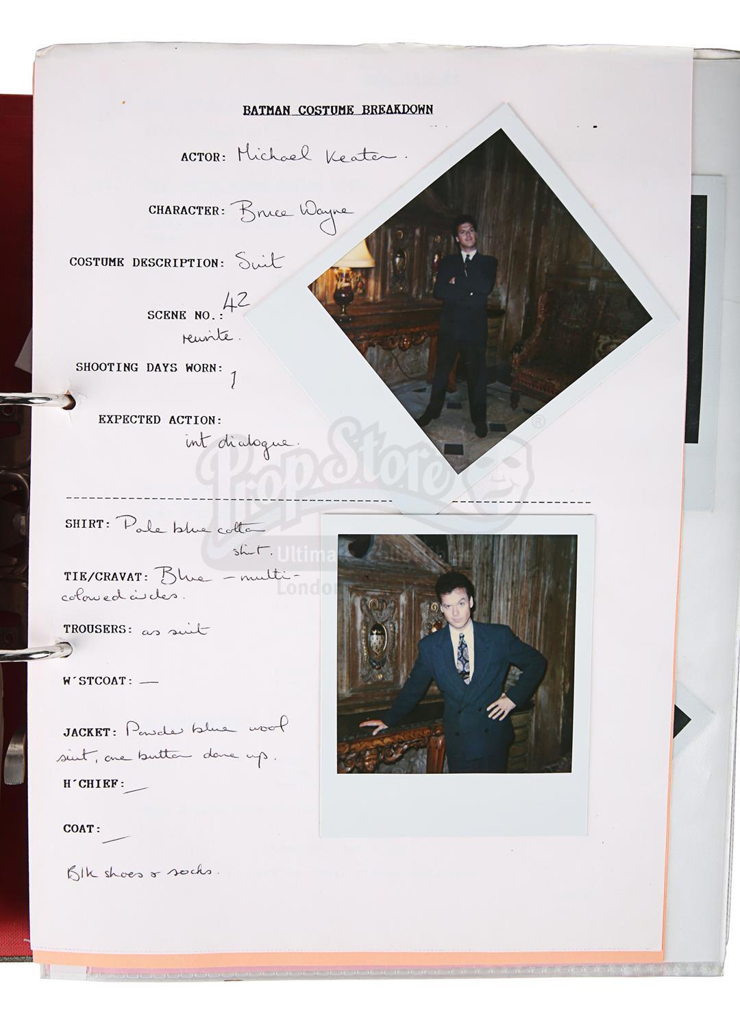 BATMAN (1989) - Costume Continuity Binder Featuring Archive of Main Cast Polaroids - Image 10 of 51