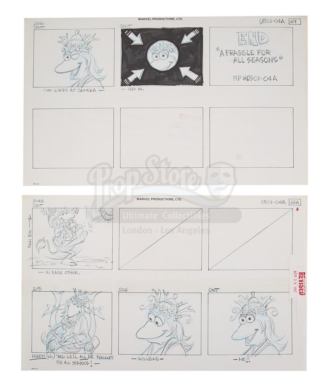 FRAGGLE ROCK: THE ANIMATED SERIES (1987) - 51 Pages of Hand-drawn Storyboards - Image 2 of 10