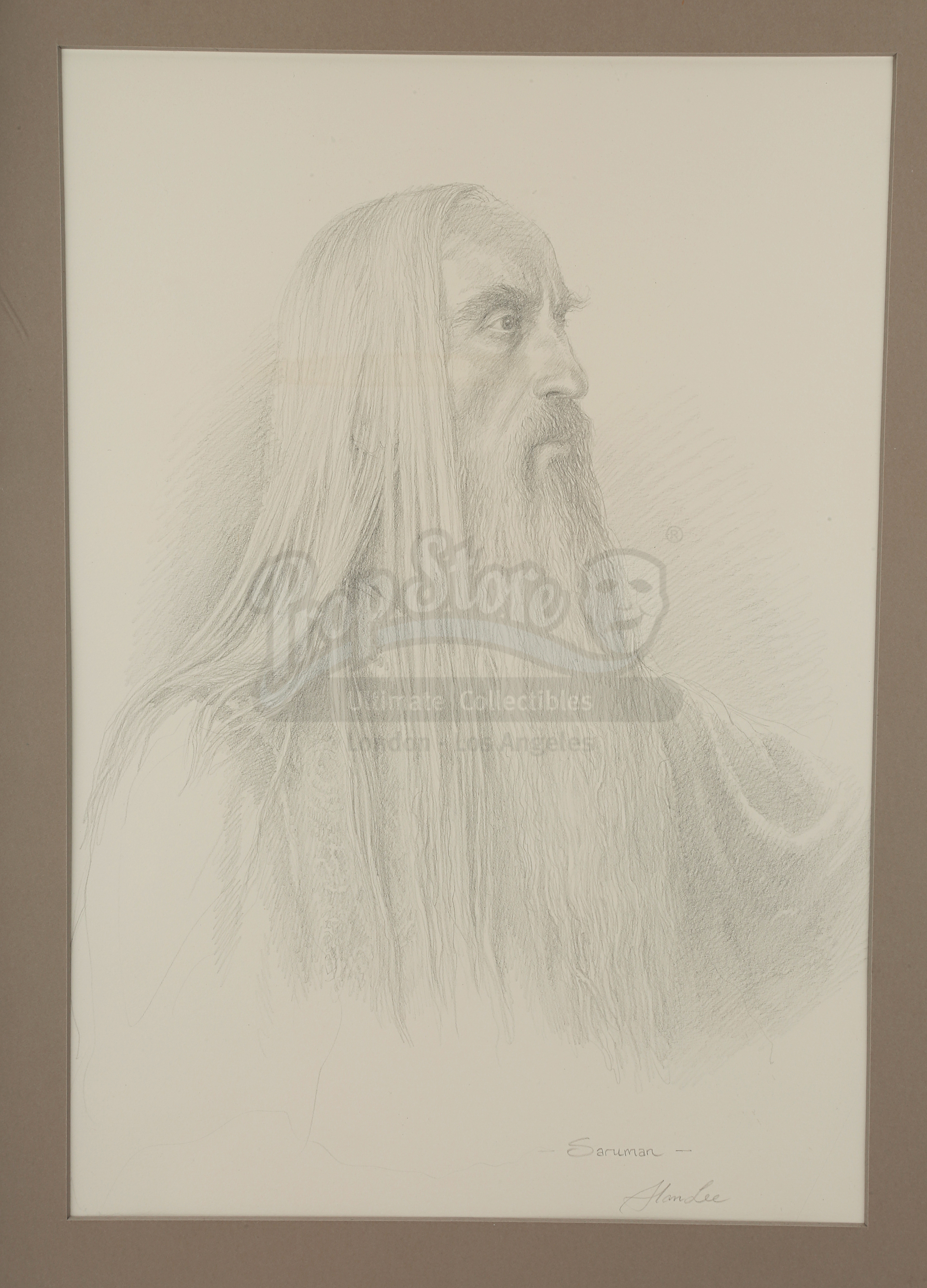 THE LORD OF THE RINGS: THE FELLOWSHIP OF THE RING (2001) - Alan Lee Saruman Pencil Sketch - Image 2 of 5