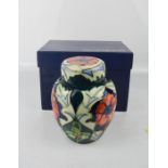 A Moorcroft ginger jar, by Rachel Bishop 1996, with original box, 16cm high.
