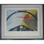 A Red Arrows print, signed by the artist Gerald Coulson and Pilots, 69 by 60cm.