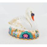 A Crown Derby swan, 10cm high.