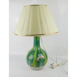 A ceramic Chinese vase converted into a lamp base, 55cm high.