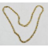 A 9ct gold and white gold necklace marked 345, 31g.