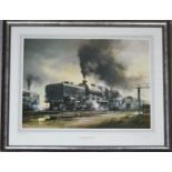 A David Weston signed limited edition print 69 of 500, Locomotive, 73 by 61cm.