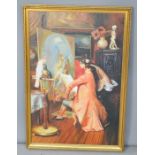 K. M. Leune (20th century): Artists Studio, oil on canvas, 90 by 59cm.