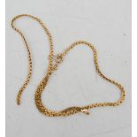 A 9ct gold necklace, composed of s-form links, 6.4g. A/F