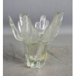 A German mid century glass vase, 18cm high.