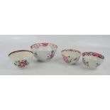 Four Chinese 19th century tea bowls.