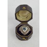 An antique 18ct gold, platinum, aquamarine and diamond set cluster ring, size M, 3.1g.