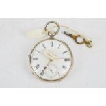 A silver 19th century open faced Lever pocket watch, London 1867, case by William Carter no 22380,