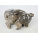 A porcelain Royal Copenhagen bear cub no 1233/729 to the base.