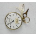 A silver 19th century open faced lever pocket watch, London 1869, movement signed Ollivent &