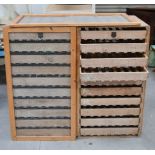 Two ten drawer apple racks, by EH Taylor Ltd. 120cm x 67.5 x 62