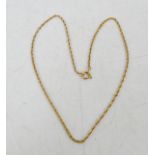 A 9ct gold necklace, 3.1g.