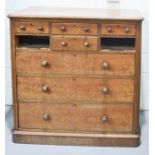 A Victorian mahogany chest of drawers. A/F. 122cm x 122 x 54.5