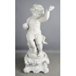 A French blanc de chine cherub. 60cm