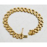 A 9ct gold bracelet composed of square form links, 9.7g.