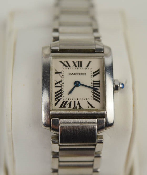 A Cartier ladies wristwatch no 37473500, with stainless steel strap, Roman Numeral dial, with - Image 2 of 4