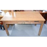 A pine antique table with a maple top 76cm x 152 x 96