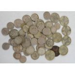 A group of assorted coins including florins.