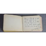 An autograph book featuring hand written poems and notes from the 30s and 40s.