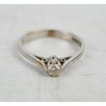 A 9ct gold and diamond solitaire ring, size O, 2.4g.