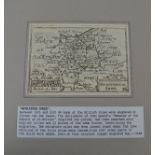 Miniature John Speed map of Huntingdonshire, dated 1646.