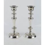 A pair of silver candlesticks, Birmingham, 23cm high.