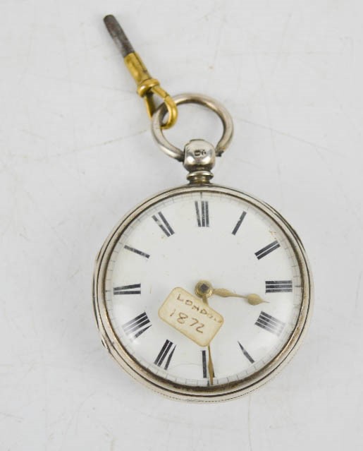 A silver 19th century open faced Lever pocket watch, London 1872, signed Bena Schwerer & Co,