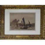 William Lionel Wyllie, original etching London's River Thames, 51 by 35cm.