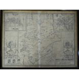 A 17th century Rutlandshire map by John Speed, in monochrome,