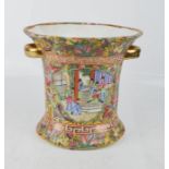 A 20th century Chinese vase, depicting figural scenes, and having gilded highlights and twin