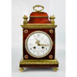 A Collingwood & Co of London tortoiseshell and gilt brass mantle clock, with painted floral