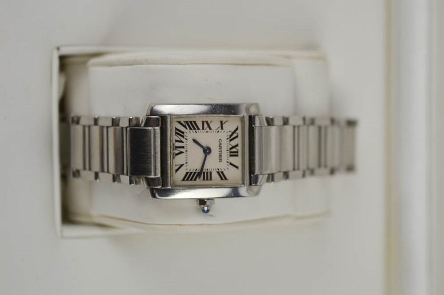 A Cartier ladies wristwatch no 37473500, with stainless steel strap, Roman Numeral dial, with - Image 3 of 4