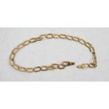 A 9ct gold bracelet with rectangular form links, 3.1g.