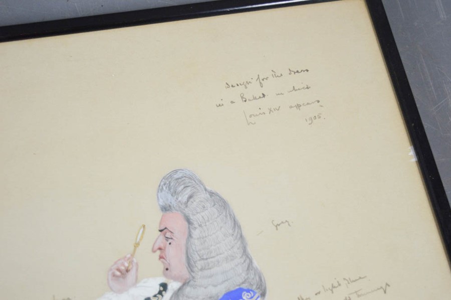 Two French portraits, gouache on paper, with ink detail inscriptions, Cyrano de Bergerac in Paris, - Image 3 of 5