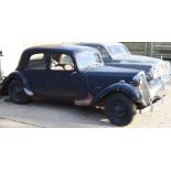 A Citroen Traction Avant 1949 vintage car, with some early service history.